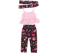 Codulu Vêtements de poupée pour 46 cm American Girl Doll Tenues - Bandeau Gilet T-shirt et pantalon Accessoire de costume 3 pcs/ensemble -B
