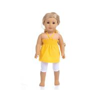 Codulu Vêtements de poupée pour poupée américaine de 18 Pouces - Hauts Licou Pantalons Tenues Accessoires pour poupée Fille de 43 à 46 cm - 2 pièces/Ensemble - D