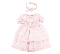 Codulu Vêtements de poupée pour poupée américaine de 18 Pouces-Robe de Princesse en Dentelle Bandeau Tenues décontractées Accessoires pour poupée Fille de 43 à 46 cm poupée bébé-Rose