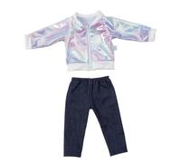 Codulu Vêtements de poupée pour poupée américaine de 18 Pouces - Tenues de Sport Manteau Veste Hauts Pantalons Costume décontracté Accessoires pour poupée Fille 43-46 cm Bébé Poupée-2PCS/Set-H