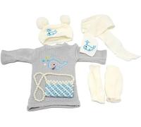Codulu Vêtements de poupée pour poupée de 46 cm Our Generation Doll Tenue décontractée Kintted Dress Hat Scarf Leggings Sacs à bandoulière Accessoires de costume Jouet