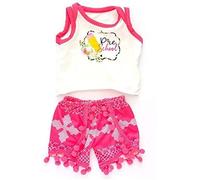 Codulu Vêtements de poupée, tee-shirt, short avec pompons, accessoire mignon, cadeau pour poupées American Girl de 46 cm
