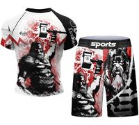 Cody Lundin Ensemble de compression imprimé 3D pour homme - Tenue de course à pied, entraînement, fitness, maillot à manches courtes et short pour activités de plein air, cosplay, Odin, XL