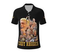 Cody Wrestler Rhodes Polo pour homme | Cadeau pour fan de lutte WWE AEW | T-shirt décontracté au design américain cauchemar pour vêtements de rue, usage quotidien, A-7., XXL