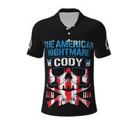 Cody Wrestler Rhodes Polo pour homme | Cadeau pour fan de lutte WWE AEW | T-shirt décontracté au design américain cauchemar pour vêtements de rue, usage quotidien, A-8., XXL
