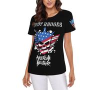 Cody Wrestler Stars Rhodes T-Shirt Femme - T-Shirt catcheur WWE, décontracté et Doux, idéal pour Les Fans Large