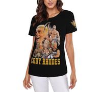 Cody Wrestler Stars T-Shirt Femme - T-Shirt catcheur WWE, décontracté et Doux, idéal pour Les Fans X-Large