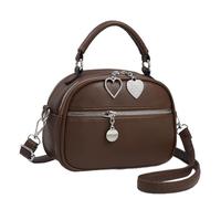 Coefficienta Sac à Bandoulière en Cuir Classique Multifonction avec Compartiments et Sangle Réglable pour un Usage Quotidien Pratique (Coffee #2, One Size)
