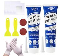 COEKI Enduit de Rebouchage Blanc, 2 * 250g Pâte de Réparation Murale, Kit Crème de Réparation Murale avec Gants, Grattoir et Tampon de Réparation pour Rayures, Trous, Fissures, Graffitis