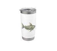 Coelacanth Lobe fossile vivant Poisson à ailettes Art Graphique Gobelet isotherme en acier inoxydable double paroi