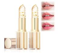 Coellyo rouge a levre ph de la peau, Rouge A Levre Mat Longue Tenue,Gloss Repulpant Levres, Permanent, Changement De Couleur Stick Lèvres,Longue Durée Hydratant Feuille D'or Brillant à Lèvres(2PC)