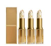 Coellyo rouge a levre ph de la peau,Rouge à Lèvres Mat Longue Tenue,Transferproof Color Changing Lipstick,Permanent,Rouge a Levre Longue Tenue De Couleur,Hydratant Feuille D'or Brillant à Lèvres (3)