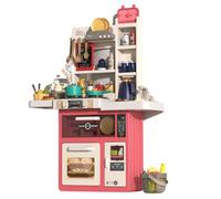 Coemo Cuisine pour enfants avec 63 pièces - Accessoires d'évier, cuisinière pour enfants, lumière, son, cuisine jouet - La cuisine Jenny rose est parfaite pour les enfants à partir de 3 ans