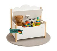 Coemo Trudi Coffre à jouets avec banc, en bois, blanc, 60 x 26 x 55 cm