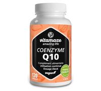 Coenzyme Q10 200 mg - 120 Gélules Pendant 4 Mois - Capsule Vegan avec 98% Ubiquinone - Natural Antioxydant et Énergie - Biodisponibilité Optimale, Qualité Allemande - Vitamaze®