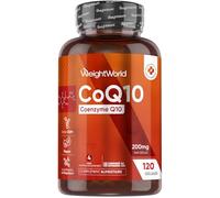 Coenzyme Q10 200mg, 120 Gélules Vegan pour 4 Mois d'Approvisonnement, Ubiquinone Coq10 Fermenté sans Gluten et sans Stéarate de Magnésium