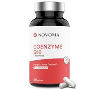 NOVOMA Coenzyme Q10, Énergie Cellulaire et Antioxydant, avec CAVAQ10® Haute Biodisponibilité, Vitamines C et E, Cure de 2 mois, 60 Gélules, Fabriqué en France