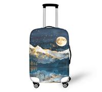 COEQINE Axolotl Housse de protection pour valise de voyage élastique lavable 45,7 à 81,3 cm, Gold Moon Mountain, L