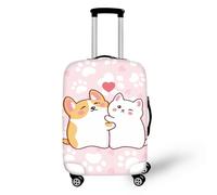 COEQINE Axolotl Housse de protection pour valise de voyage élastique lavable 45,7 à 81,3 cm, Motif mignon chien et chat corgi kawaii, M