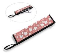 COEQINE Boîte à ustensiles pour Halloween - Fourchette rose - Cuillère - Couteau - Organisateur blanc - Thème fantôme mignon - Décoration de fête - Grande capacité - 30 x 7 cm