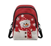 COEQINE Carteras Para Mujer Sac à main de Noël pour femme avec sangle pour téléphone portable, Bonhomme de neige - Rouge
