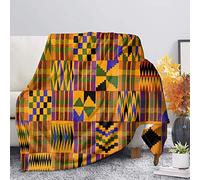 COEQINE Couverture de style ethnique africain pour enfants, adultes couverture légère, chaude, douce et confortable, en flanelle réversible pour canapé, salon