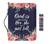 COEQINE Couvertures de Bible Rose pour femme - Très grande taille - Portable - Marque-page imperméable pour voyage - Couverture rigide - Sac à main - Taille XL