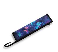 COEQINE Étui à ustensiles portable bleu violet fluo pour le travail, le pique-nique, le travail, le pique-nique, les feuilles