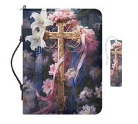 COEQINE Étui de bible rose en cuir pour femme avec marque-pages en polyuréthane souple - Design minimaliste pour adolescentes - Étanche - Motif floral - Couverture de protection pour les amateurs de