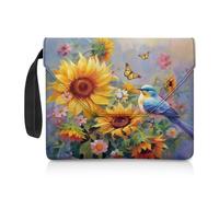COEQINE Étui de livre pour les amateurs de livres, motif tournesol, colibri, jolie couverture pour livre de poche à double couche pour bureau, travail, voyage