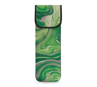 COEQINE Étui de voyage en néoprène pour femme - Motif marbre vert - Résistant à la chaleur - Rose