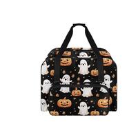 COEQINE Étui pour machine à coudre à fond rigide avec sac fourre-tout à thème noir pour la plupart des machines à coudre standard 50,8 x 25,4 x 33 cm, Faunny Ghost Pumpkin, Sac de voyage