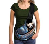 COEQINE Galaxy Space Sac de transport mains libres pour chien avec cordon de serrage et sangle réglable en maille respirante pour chiot, chat, petits animaux de compagnie
