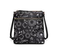 COEQINE Grand sac fourre-tout en cuir avec motif papillon pour femme, sac à bandoulière avec fermeture éclair, motif Union Jack, Nuit étoilée cosmique