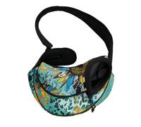 COEQINE Harnais mains libres pour chat avec boucles sécurisées Motif léopard et tournesol Vert