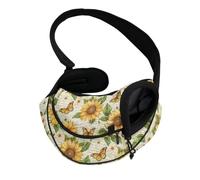 COEQINE Harnais mains libres pour chat motif tournesol papillon face à l'avant avec ailes fantaisistes design sécurisé pour petits chats prairie