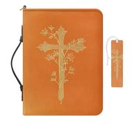 COEQINE Housse de bible en cuir pour adolescentes et filles - Étui de transport résistant aux taches pour voyage, école, bureau, étude, écriture, sac avec poignée pour les amateurs de livres, taille