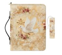 COEQINE Housse de bible en cuir pour femme avec poignées, grande taille, sac à livres portable pour voyage, imperméable, couverture souple, marque-pages, sac d'église pour femme, sac à main