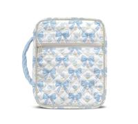 COEQINE Housse de bible matelassée avec fermeture éclair et poche avant et poignées supérieures pour couverture rigide, 27 x 21 x 5,5 cm