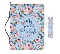 COEQINE Housse de Bible motif papillon bleu pour femme de taille moyenne avec poignées - Résistant aux taches et imperméable - Pour les amateurs de livres - Taille M