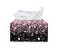 COEQINE Housse de boîte à mouchoirs rectangulaire en cuir rose, impression résistante aux taches noires pour décoration d'intérieur, boîte cube à mouchoirs tendance, couverture souple en polyuréthane
