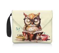 COEQINE Housse de protection pour livre de voyage avec fermeture éclair - Motif chouette - 22,9 x 27,9 cm