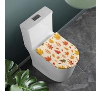 COEQINE Housse de siège de toilette à imprimé multicolore - Couverture chaude pour couvercle uniquement - Couvercle antidérapant - Coussin avec support élastique en bas pour décoration d'intérieur