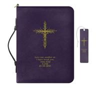 COEQINE Housses de Bible violettes pour homme et femme « Love One Another As I Have Loved You », couverture de Bible personnalisée pour femme, Custum avec nom fourre-tout, accessoires de la Bible