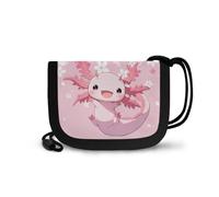 COEQINE Joli portefeuille Axolotl pour filles de 6 à 8 ans, porte-cartes, mini porte-monnaie avec lanière et accessoires de voyage, Starry Stars Axolotl Rose