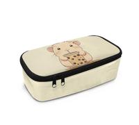 COEQINE Jolie trousse à crayons pour filles - Légère et spacieuse - Grande capacité - Sac de rangement pour papeterie - Rose, Capy Bara Boba Milk, Taille unique, Organiseur de sac