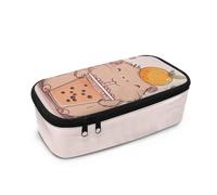 COEQINE Jolie trousse à crayons pour filles - Légère et spacieuse - Grande capacité - Sac de rangement pour papeterie - Rose, Capybara Orange Boba Milk, Taille unique, Organiseur de sac