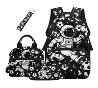 COEQINE Lot de 4 grandes trousses à crayons avec sac à dos pour garçons de 8 à 10 ans, Astronaute Space