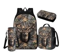 COEQINE Lot de 4 sacs à livres et boîte à déjeuner pour garçons - Sac à dos cool pour enfants - Sac à dos de voyage pour enfants - Sac d'école préscolaire pour garçons de 9 ans avec porte-bouteille