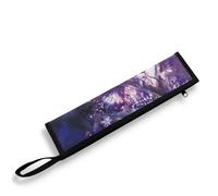 COEQINE Mallette de voyage pour argenterie - Violet - Papillon fluo - Pochette à couverts en métal avec poignées - Portable - Résistant aux feuilles - Léger - Pour couteaux, fourchettes, cuillères